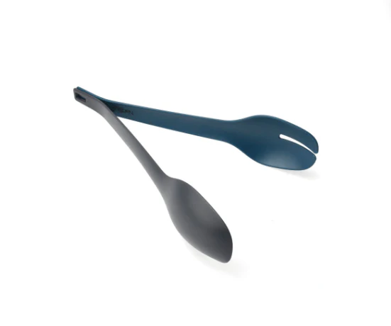 Nautilus Plastic Salad Spoon & Tongs- 30.5X6.8X3 Cm-Blue&Grey - Image 2