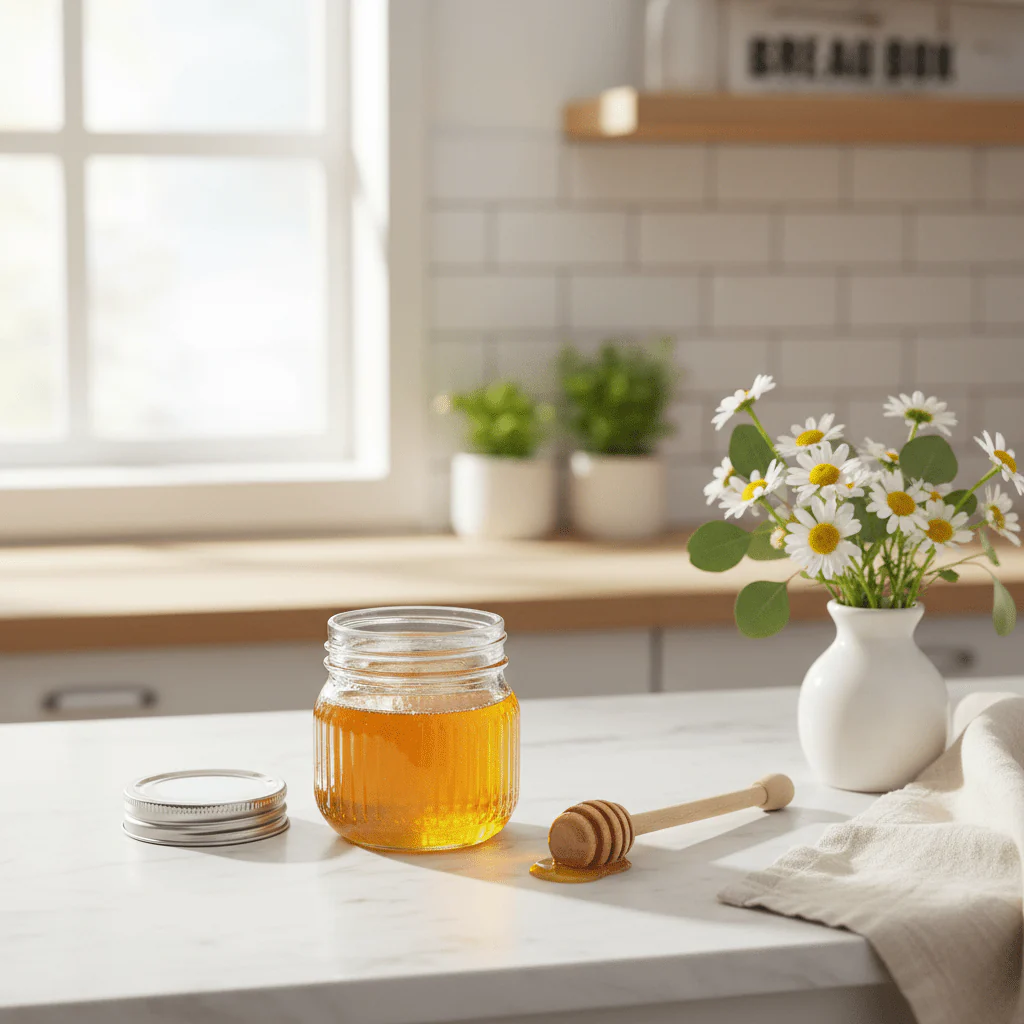 Nautilus Ribbed Glass Storage Jar 220Ml with Metal Lid, Clear and Silver, RNGT-10637 - Image 2