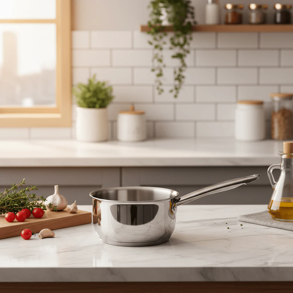 Nautilus Stainless Steel Milk Pan With Handle-16cm - Image 2