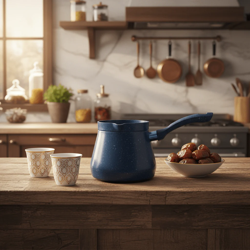 Luxehome Navy Blue Non-Stick Coffee Warmer 800ml - Image 2