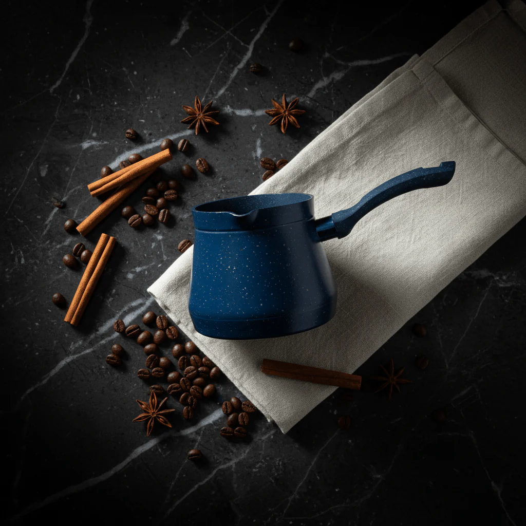 Luxehome Navy Blue Non-Stick Coffee Warmer 800ml - Image 3