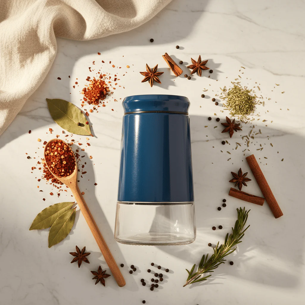 Navy Blue Metal & Glass Canister — 1 Litre - Image 3