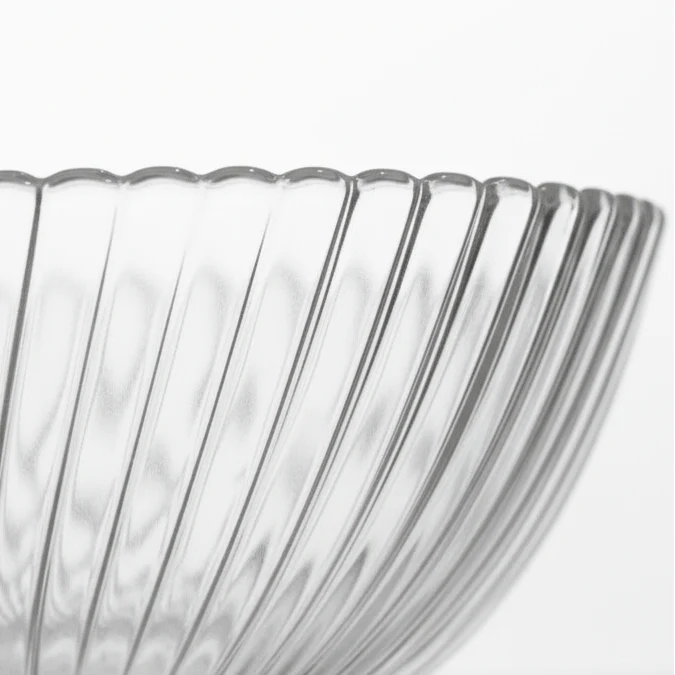 Neo Alpha Clear Ribbed Glass Bowl – 16.5cm - Image 2
