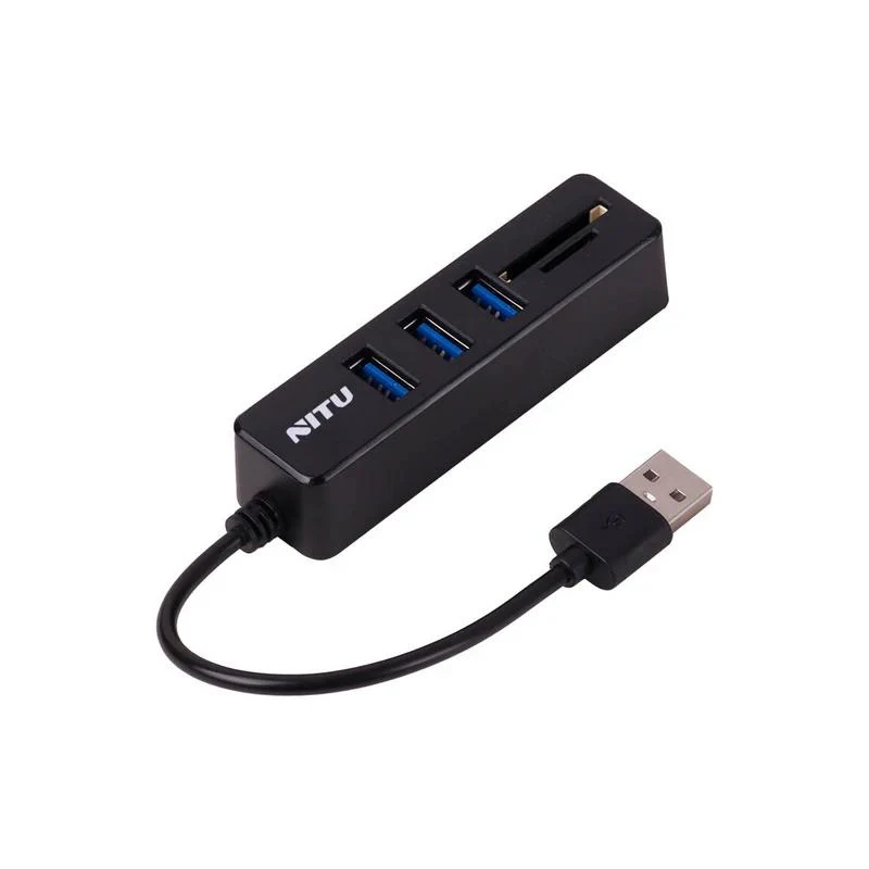 NITU 5 in 1 USB HUB, 3 USB + TF + SD Card Reader Ports - NN27 - Image 2