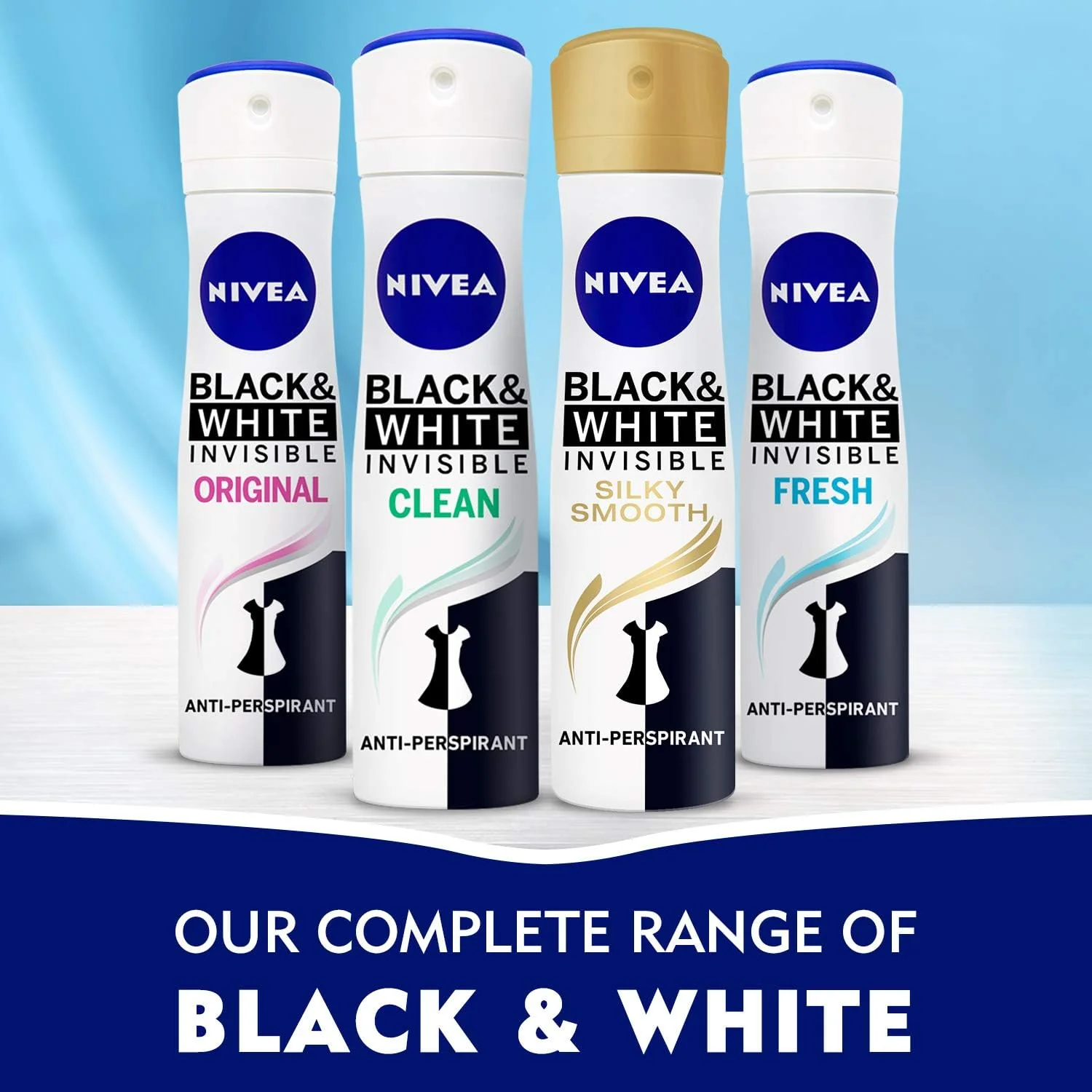 Nivea Deodorant Female, Invisible Black & White, Original, Spray-2x150ML - Image 3