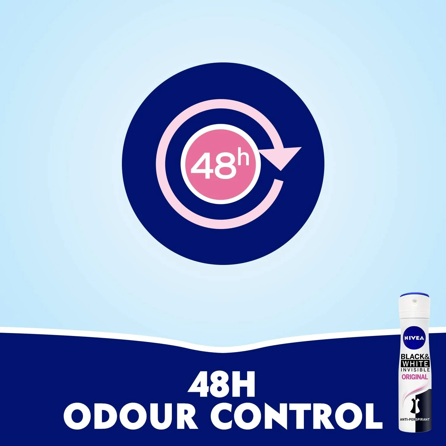Nivea Deodorant Female, Invisible Black & White, Original, Spray-2x150ML - Image 5