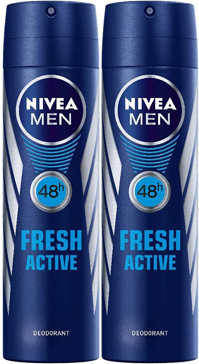 Nivea Men Deodorant, Fresh Active, Spray-2X150ML