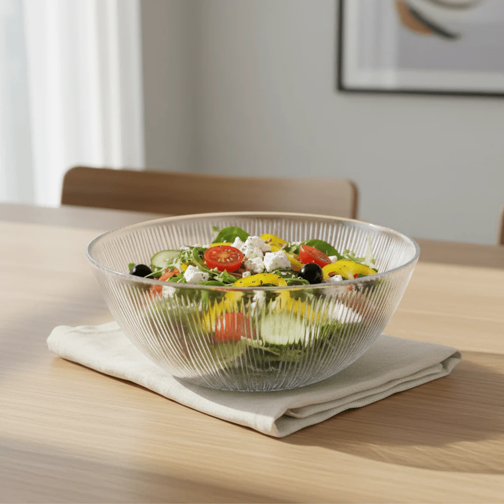 Noritazeh Ribbed Glass Bowl – 23cm - Image 2