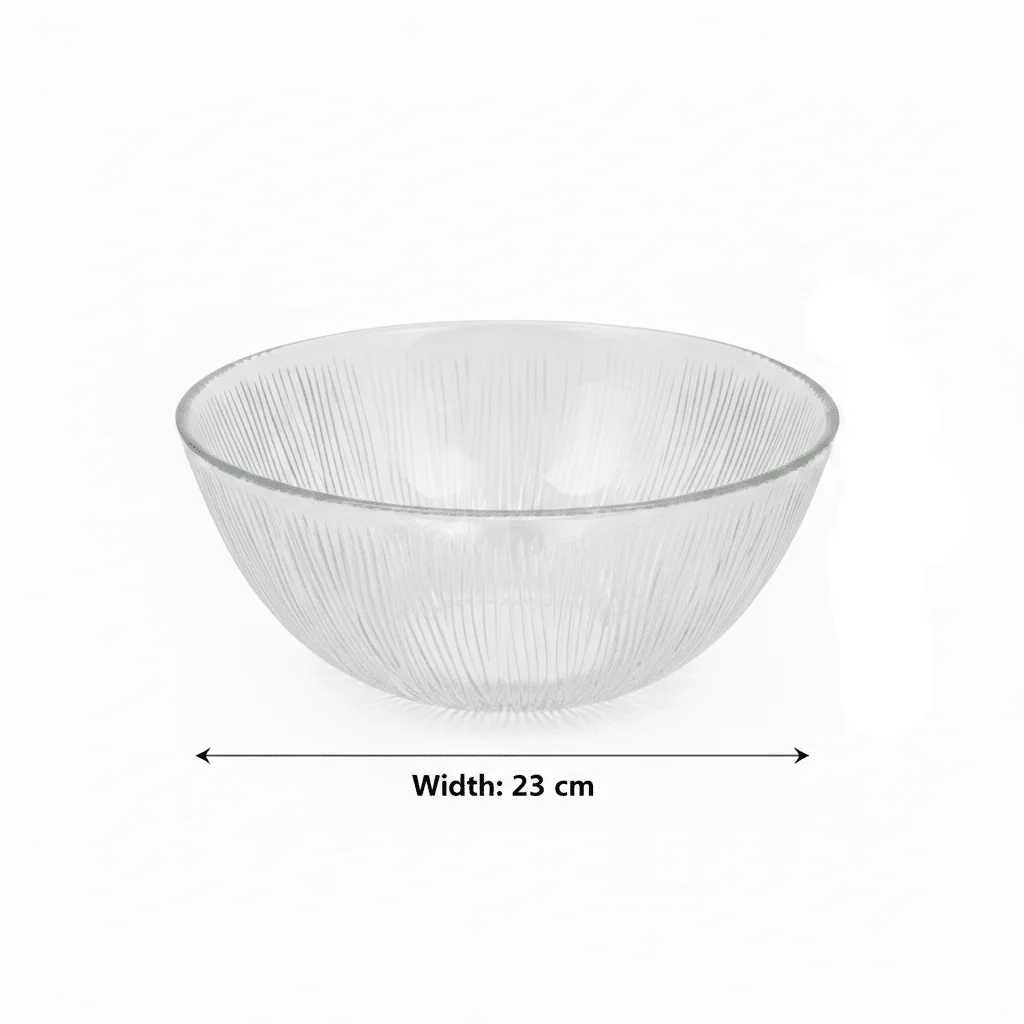 Noritazeh Ribbed Glass Bowl – 23cm - Image 4