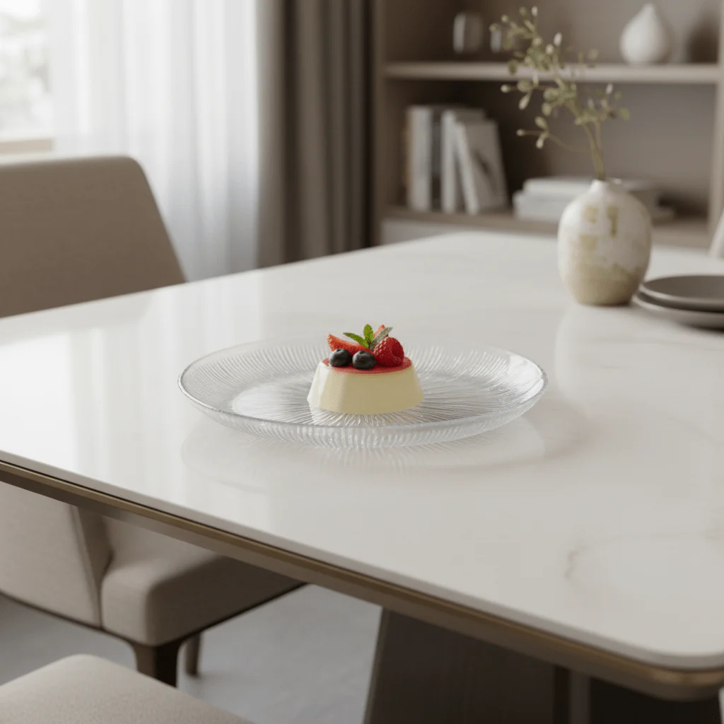 Noritazeh Ribbed Glass Dessert Plate 19cm - Image 3