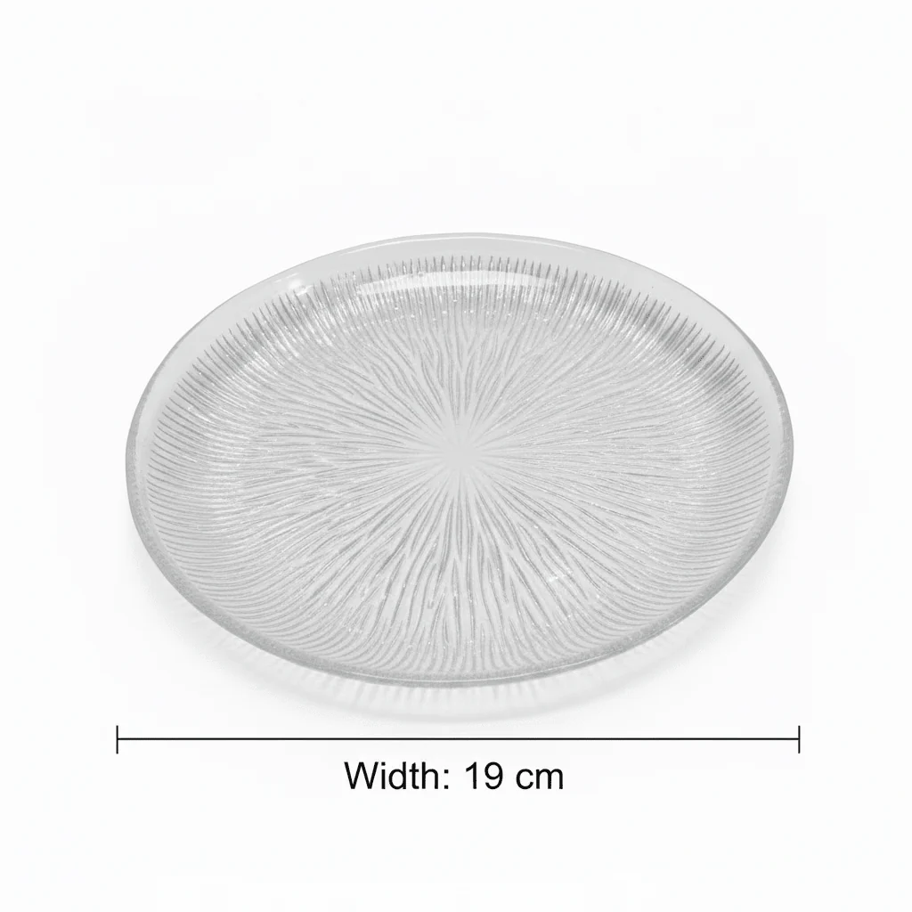 Noritazeh Ribbed Glass Dessert Plate 19cm - Image 4