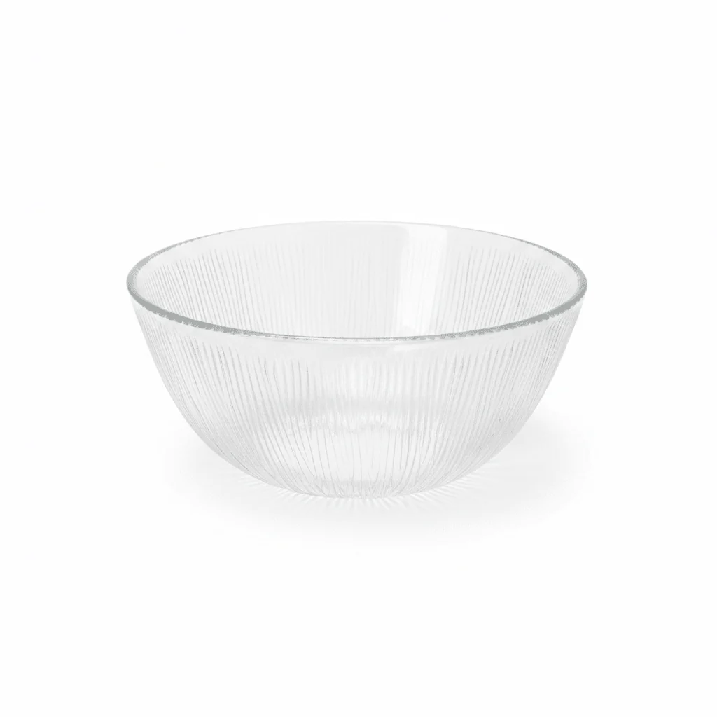 Noritazeh Ribbed Glass Salad Bowl - 16×8 cm
