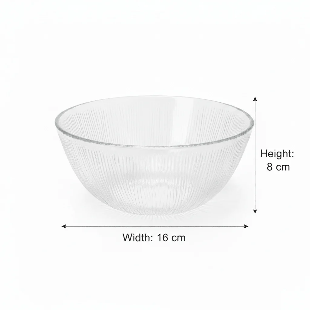 Noritazeh Ribbed Glass Salad Bowl - 16×8 cm - Image 4