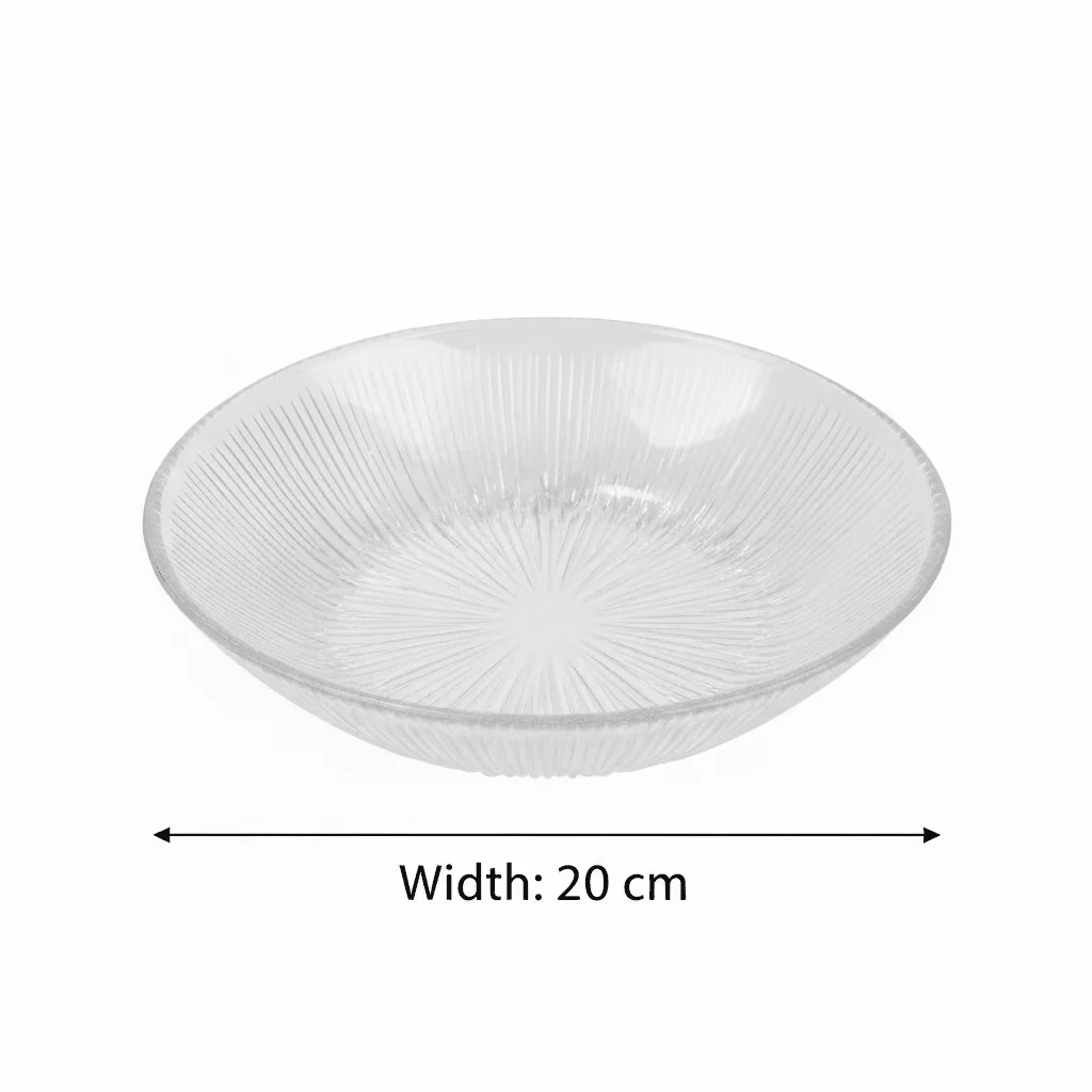 Noritazeh Ribbed Glass Soup Bowl — 20cm - Image 4
