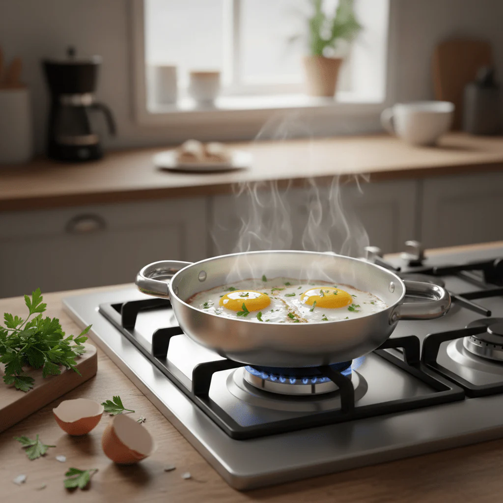 Nuraklar Round Aluminium Egg Pan with Handle 18cm*4cm | Dual Handles | Made in Turkey - Image 2