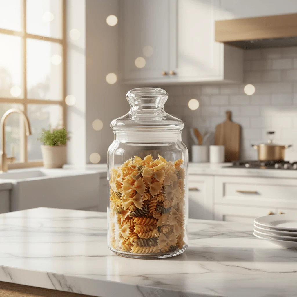 Ocean Plain Glass Canister with Lid – 750ml | Airtight Storage Jar - Image 2