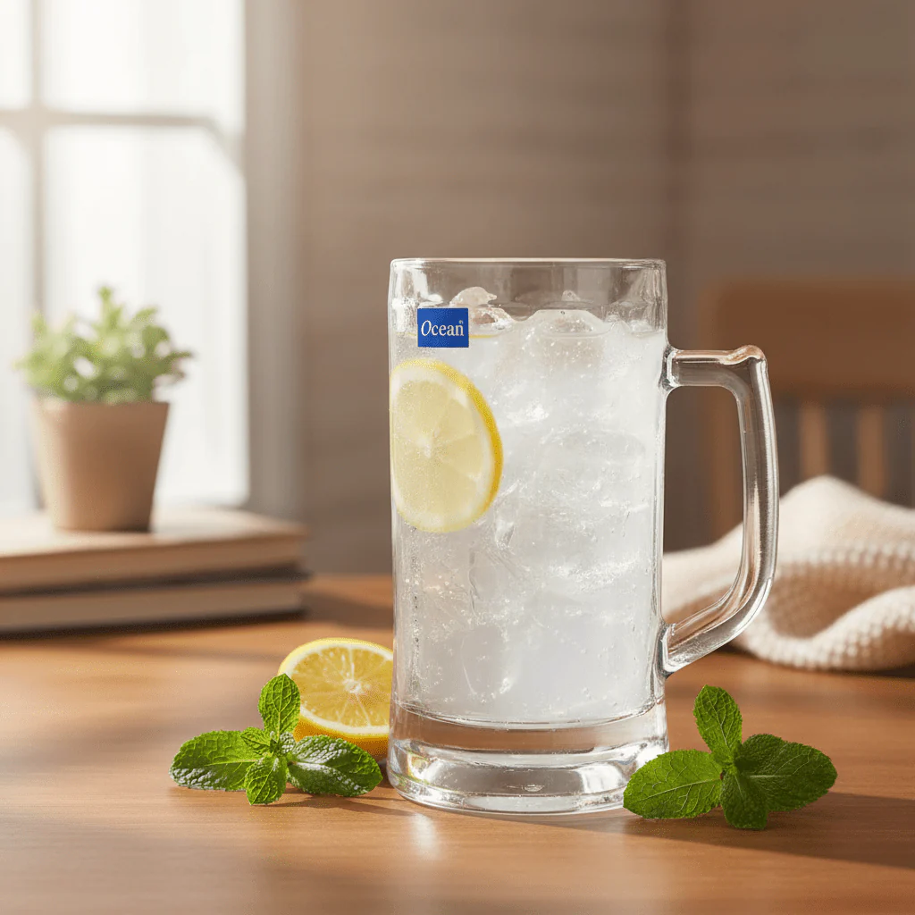Ocean Premium Large Glass Mug with Elegant Handle for Cool Drinks Drinks – 640ml - Image 2