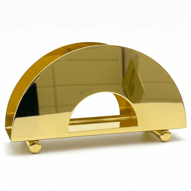 Orchid Gold Metal Napkin Holder with Modern Design for Dining Table Organization – 15×7 cm