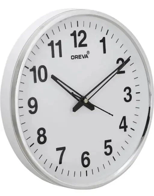 OREVA Round Wall Clock 31.5cm, White, AQ-1687SS - Image 2