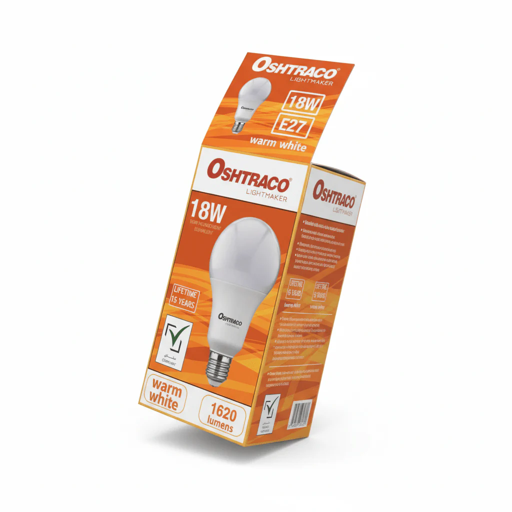 Oshtraco E27 LED Bulb 18W, Warm White