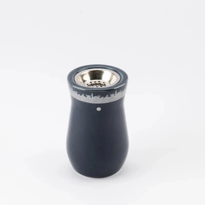 Otantik Ather Porcelain Incense Burner – Blue & Silver Premium Edition – 15 cm Modern Home Decor Burner - Image 2
