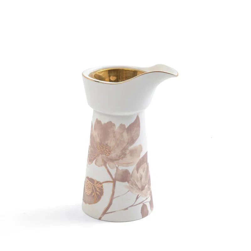 Otantik Marisella Luxury Porcelain Incense Burner – Red & Gold Floral Design – 8.9×17.5 cm Premium Display Piece