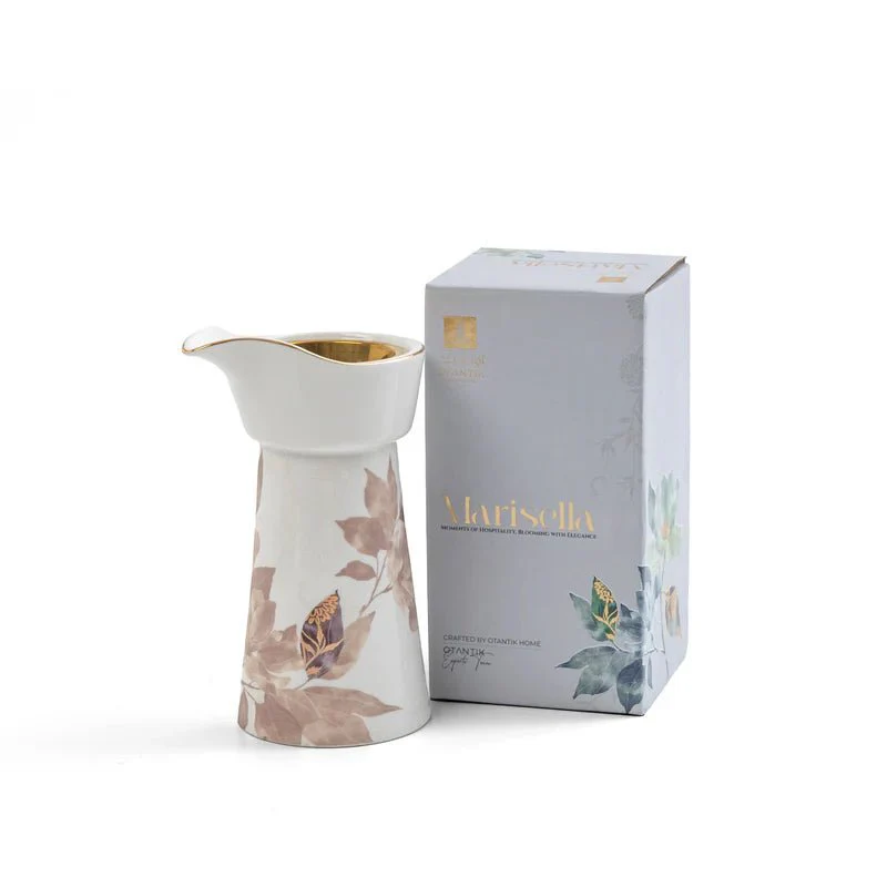 Otantik Marisella Luxury Porcelain Incense Burner – Red & Gold Floral Design – 8.9×17.5 cm Premium Display Piece - Image 2