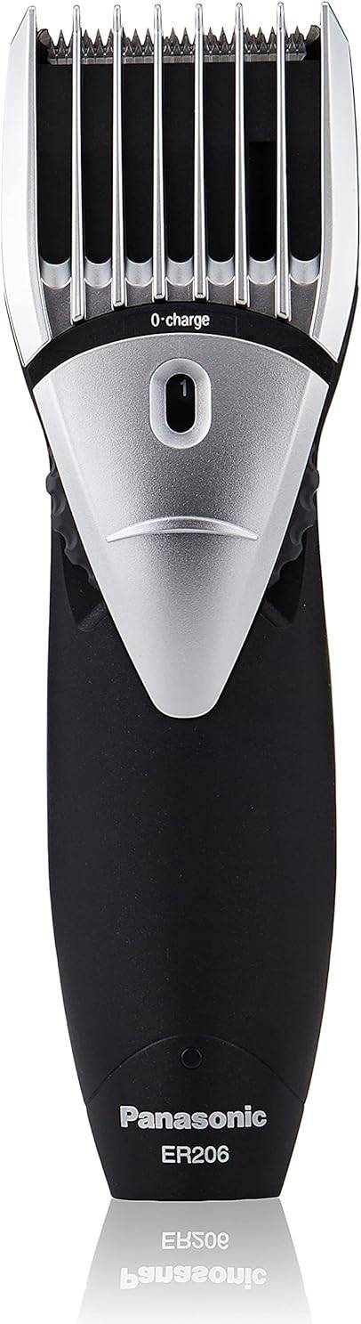 Panasonic ER206 rechargeable trimmer for beard and hair black, Quick Adjust Dial, Cord/Cordless Operation