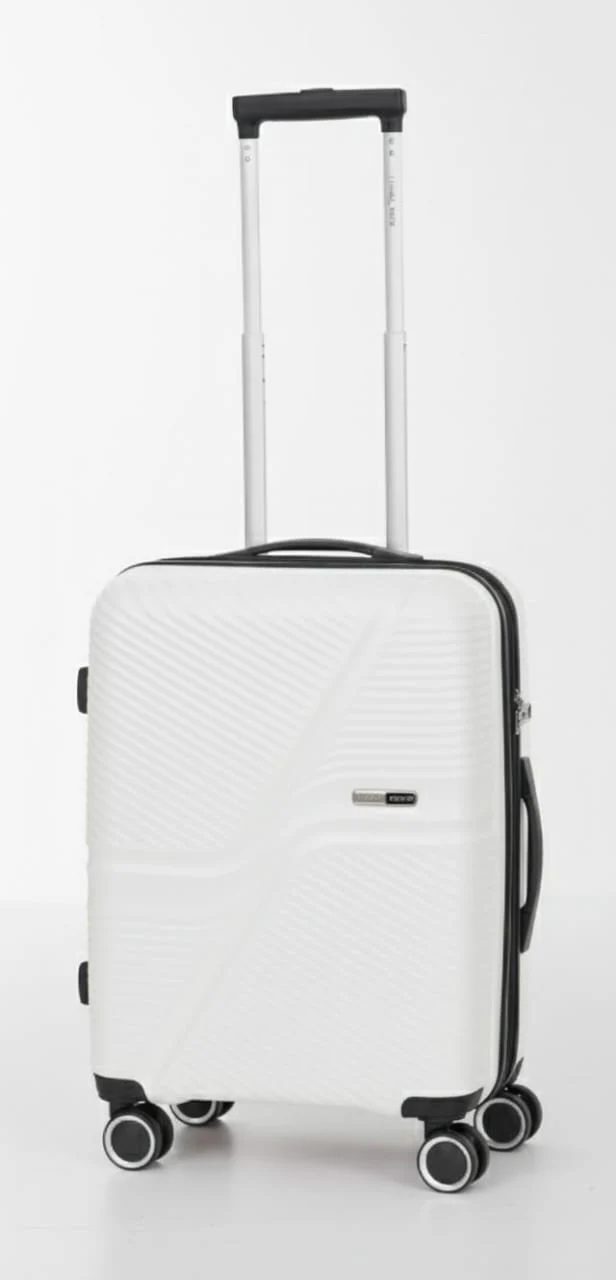 Para John Strux 24-Inch Polypropylene Hard Case Checked Luggage – White Premium Edition