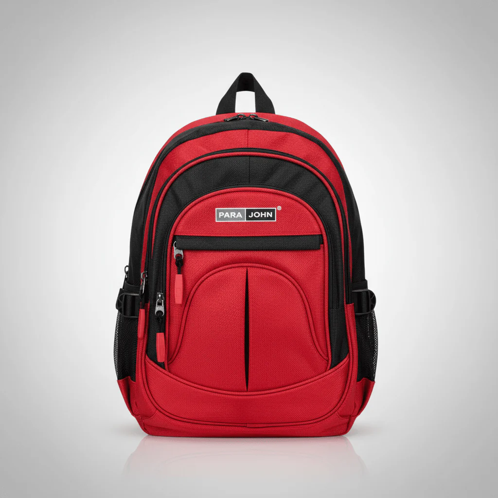 Parajohn Bold Black & Red Polyester School Backpack 16 Inch – Strong & Spacious School Bag for Daily Use - Image 4