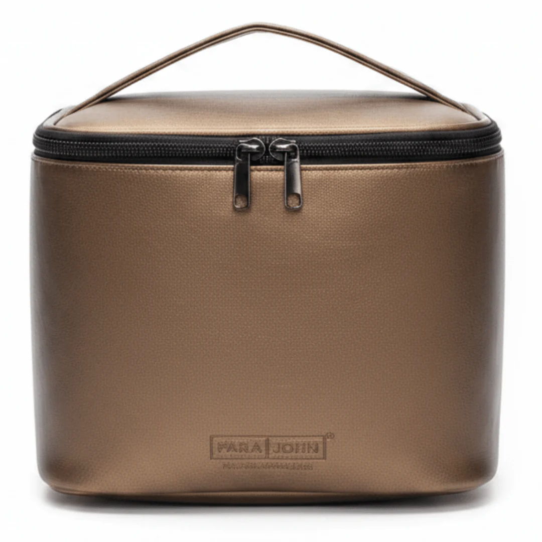 Parajohn Coffee Brown PVC Reusable Lunch Bag with Durable Handle – 8.5 Inch