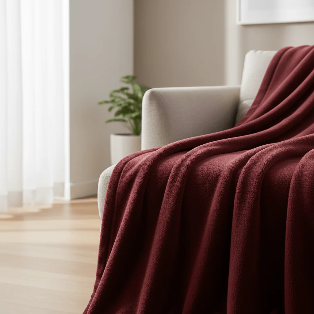 Parajohn Luxury Winter Fleece Blanket, Extra Soft & Cozy – 160×220 cm, Deep Red