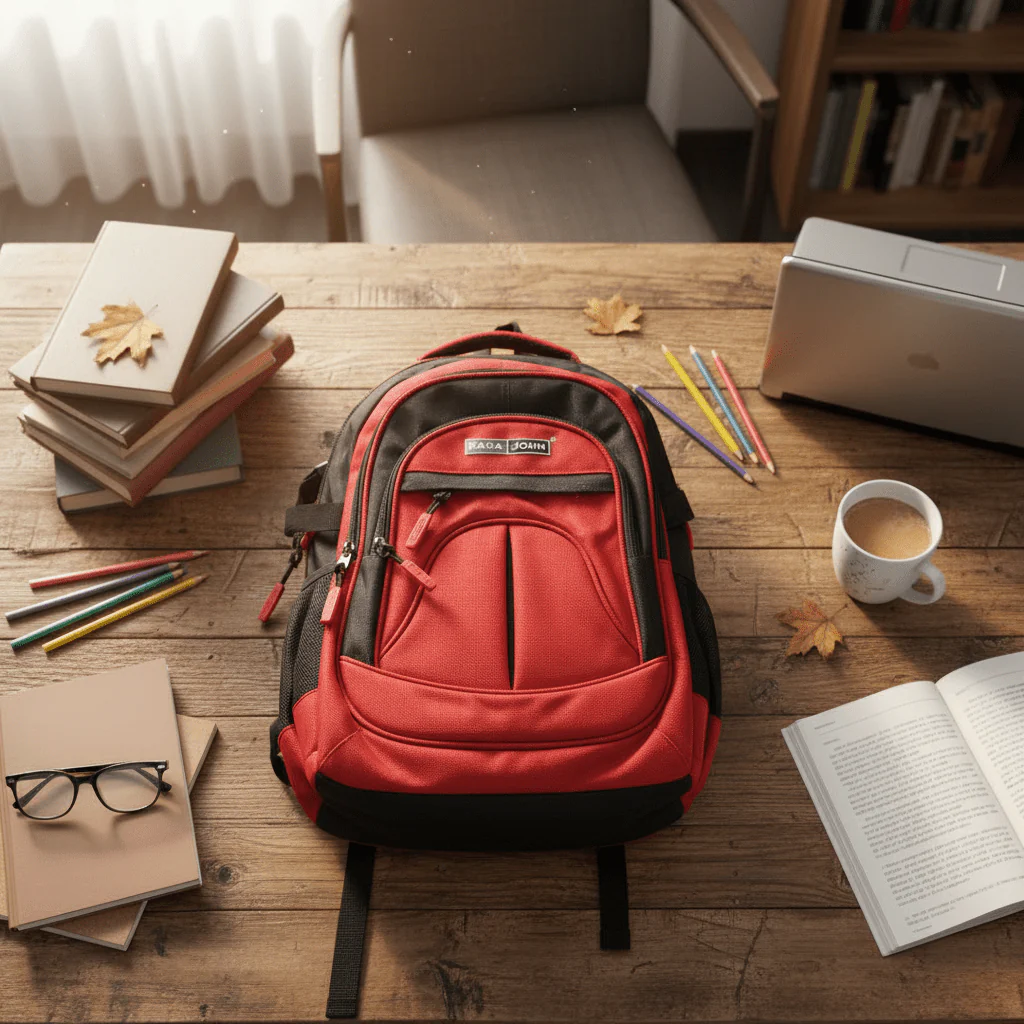 Parajohn Smart Red & Black Polyester School Backpack 18 Inch – Modern Lightweight School Bag for Everyday Use - Image 3
