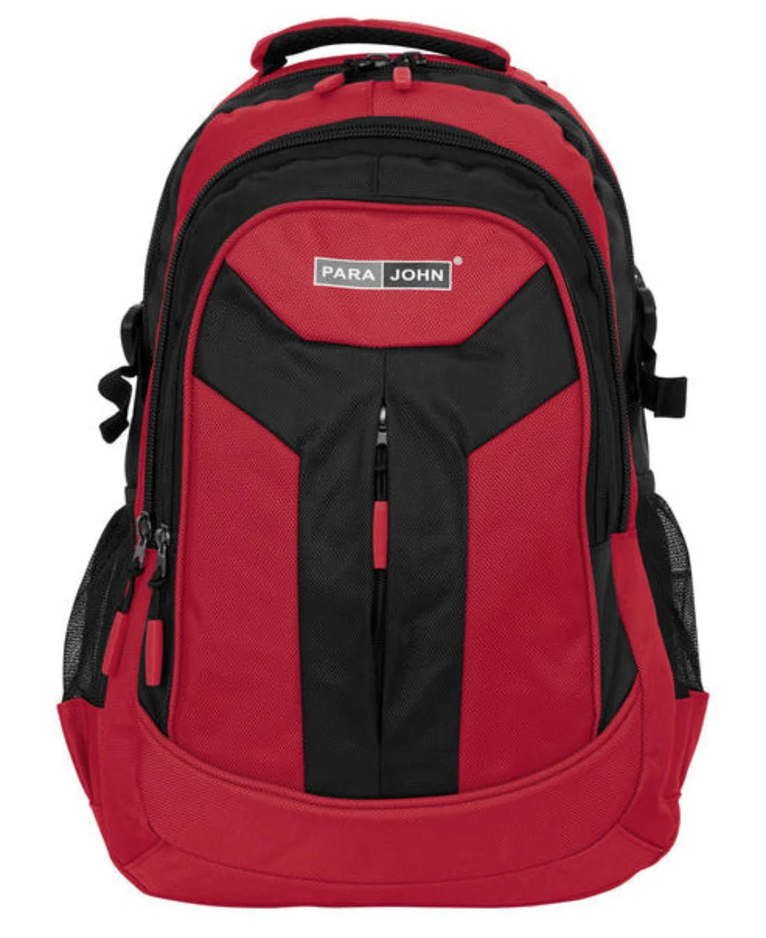 Parajohn Black & Red Polyester School Backpack 18 Inch – Modern School Bag with Comfortable Shoulder Straps