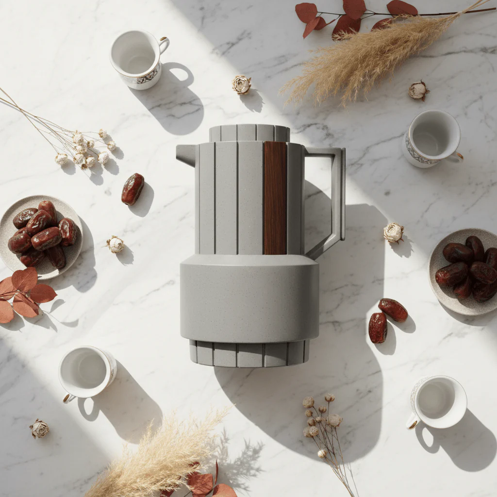 Parati 1L Vacuum Flask – Gray & Brown - Image 2