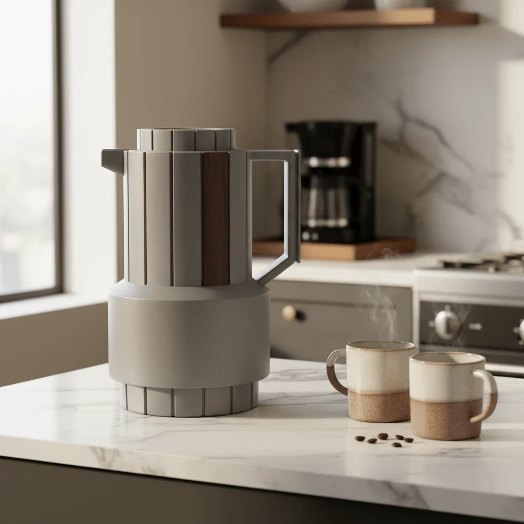 Parati 1L Vacuum Flask – Gray & Brown - Image 4
