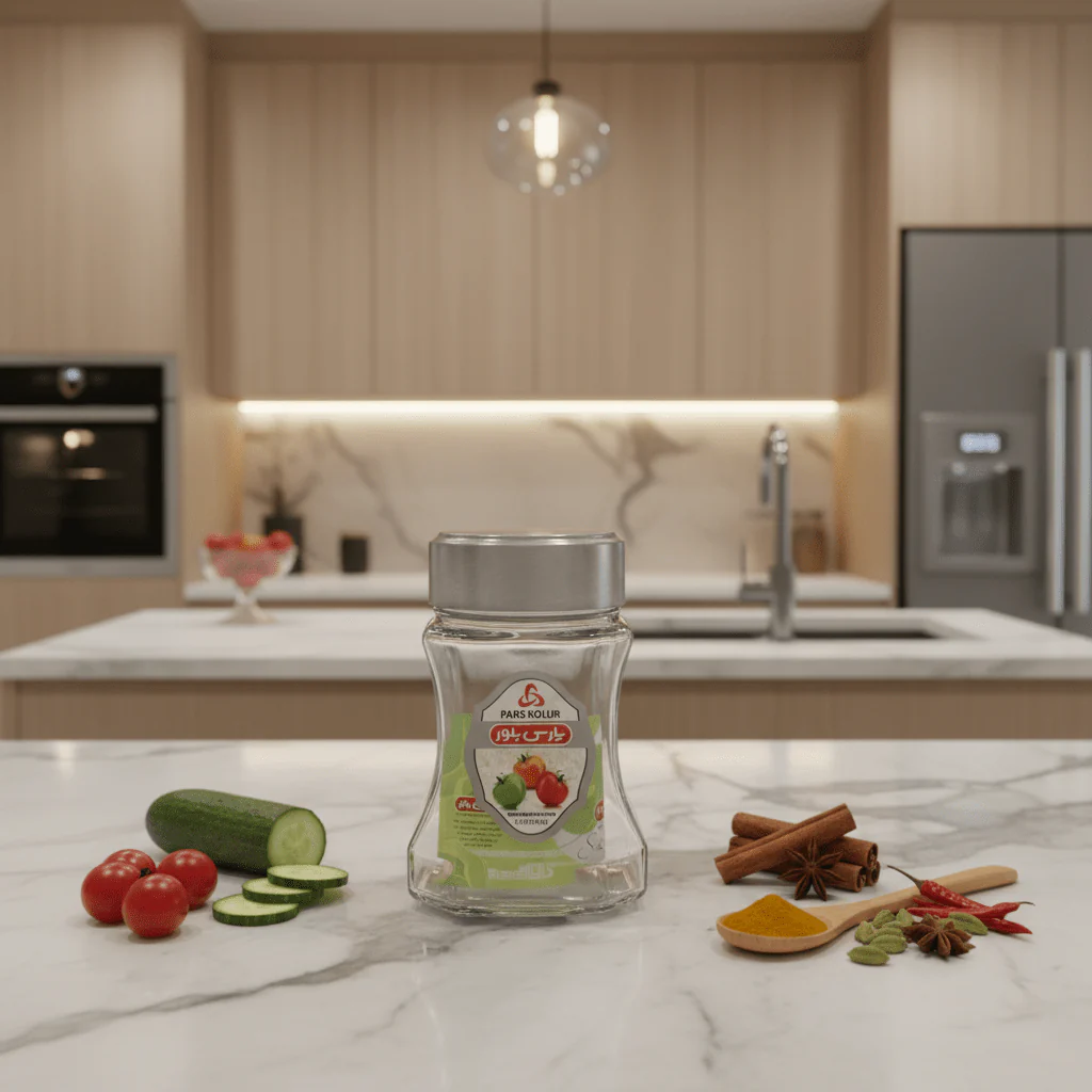 Pars Bolur Premium Clear Glass Spice & Storage Jar with Stainless Steel Lid – 200ml | Airtight Kitchen Canister - Image 3