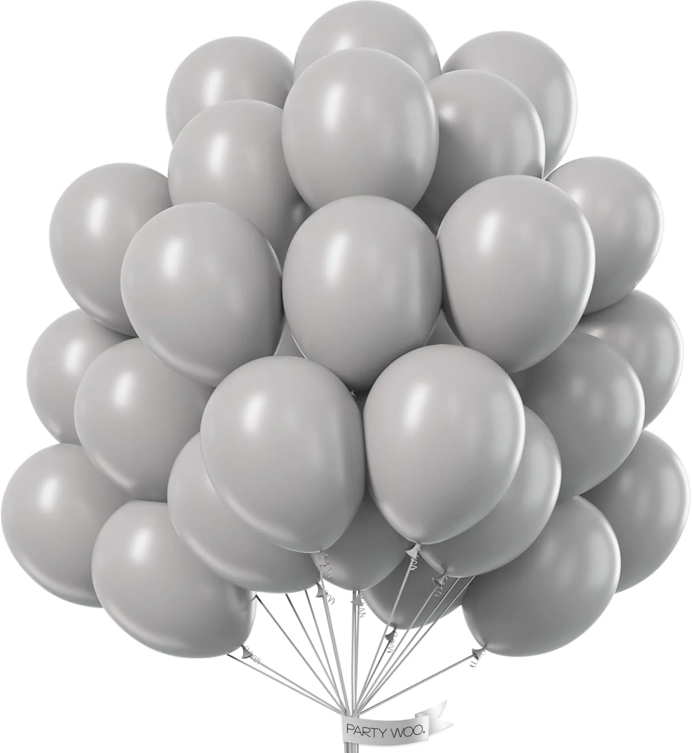 PARTY FUN Chrome Balloons 40 Pcs – Elegant Gray Party Collection