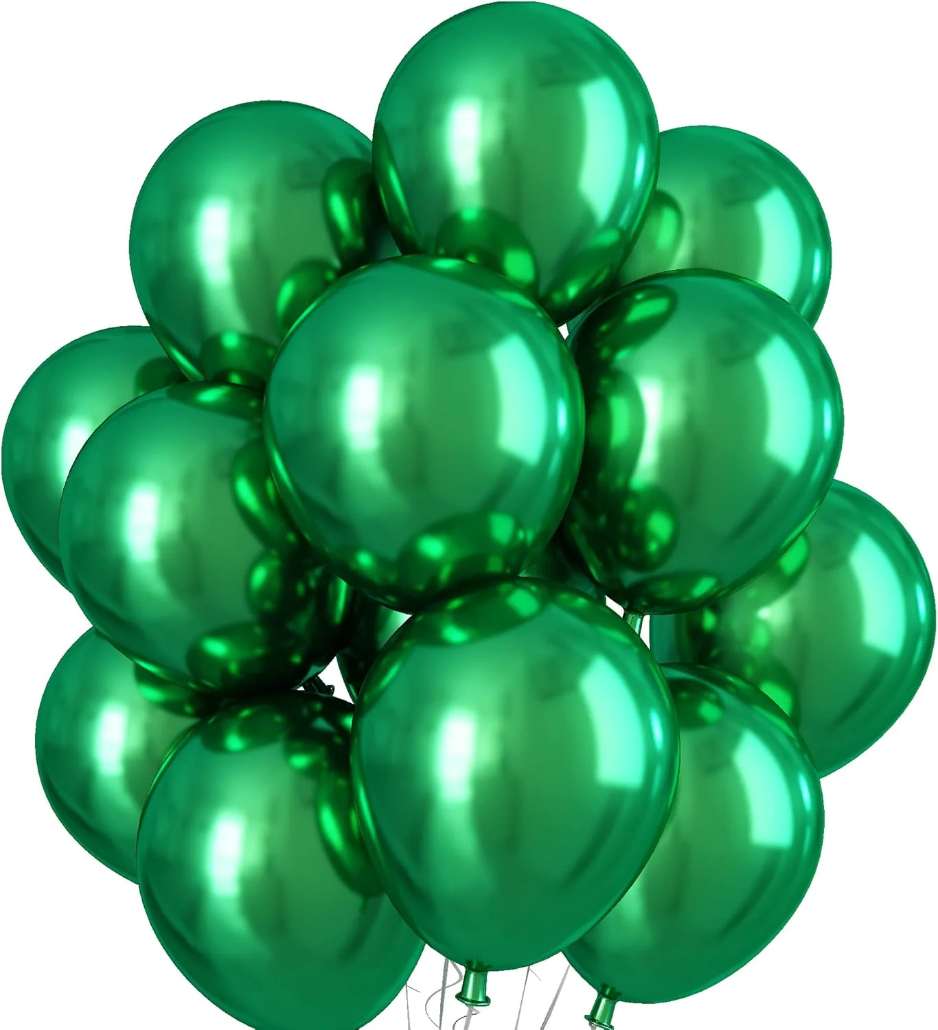 PARTY FUN Chrome Balloons 40 Pcs – Glossy Green Decoration Set
