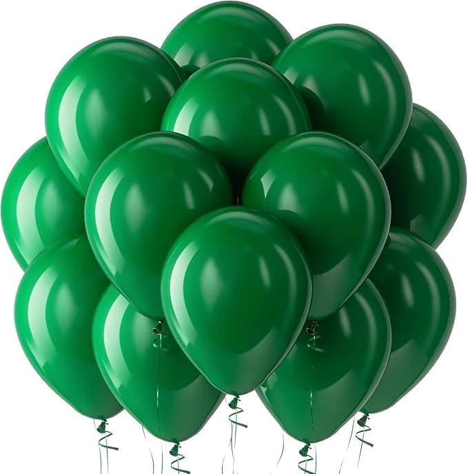 PARTY FUN Standard Balloons 40 Pcs – Dark Green Celebration Pack