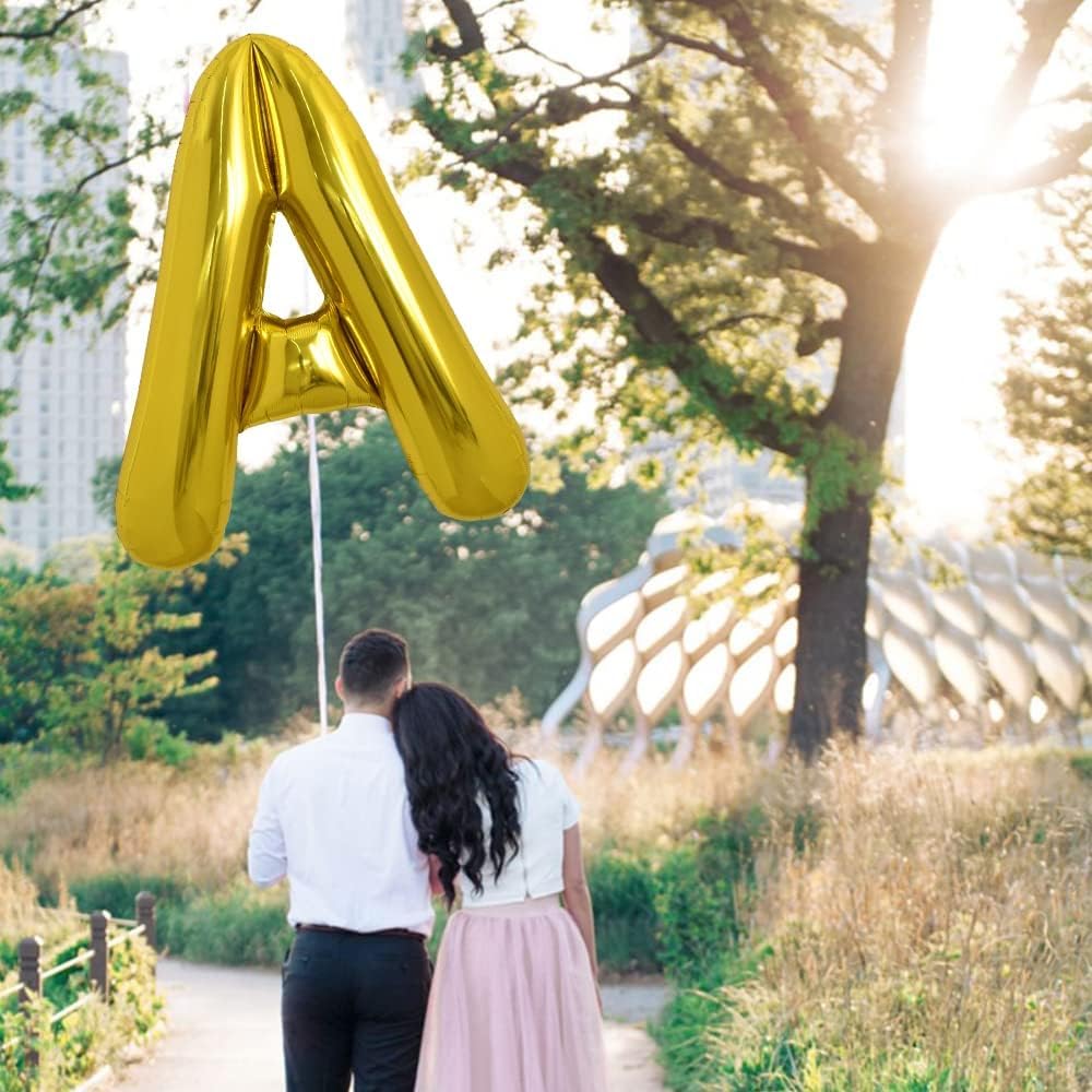 PARTY POINT Gold Foil Balloon Letter "A" 80cm – Birthday & Event Decoration - Image 2