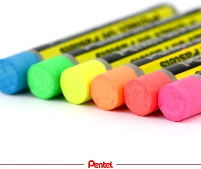 PENTEL Fluorescent and Metallic Oil Pastels Set of 12 Assorted Colours - Image 2