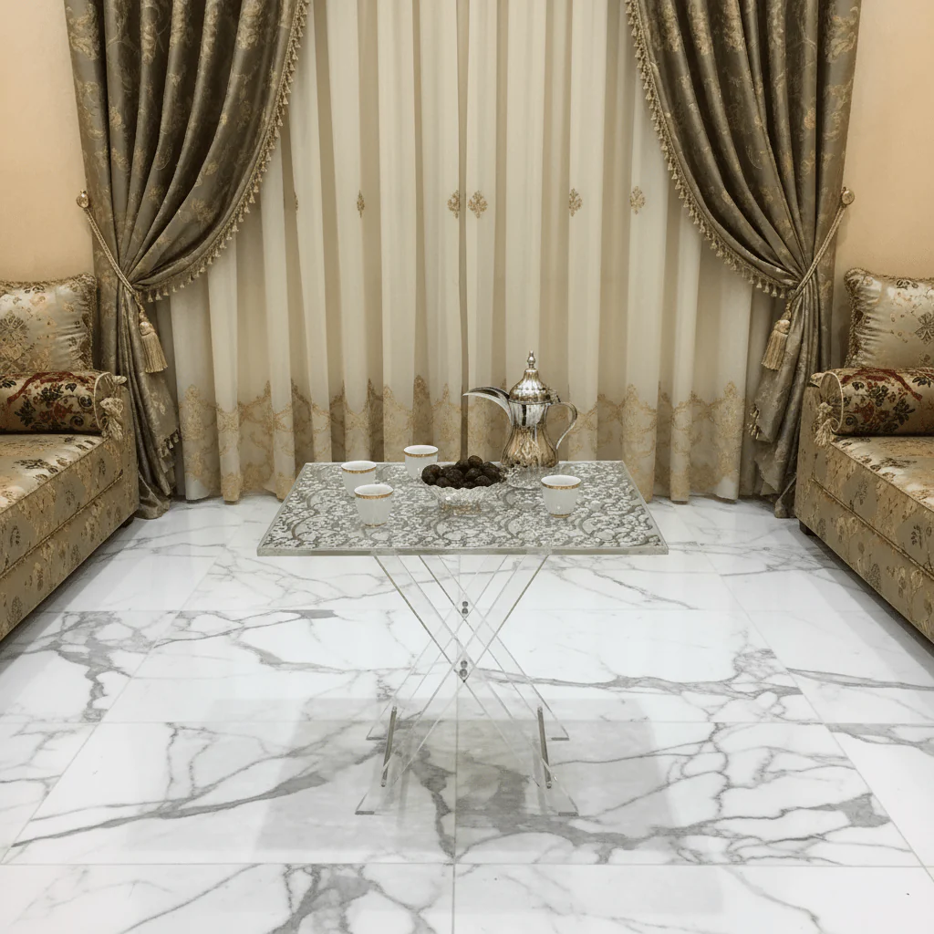 Pilsco Rectangle Silver Acrylic 4-Piece Table Set - 46×60×40 cm - Image 2