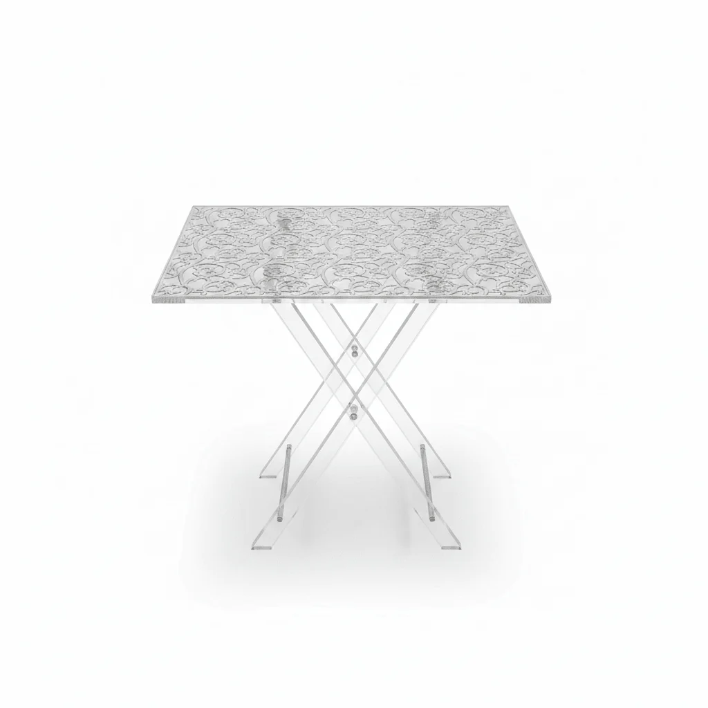 Pilsco Rectangle Silver Acrylic 4-Piece Table Set - 46×60×40 cm - Image 3