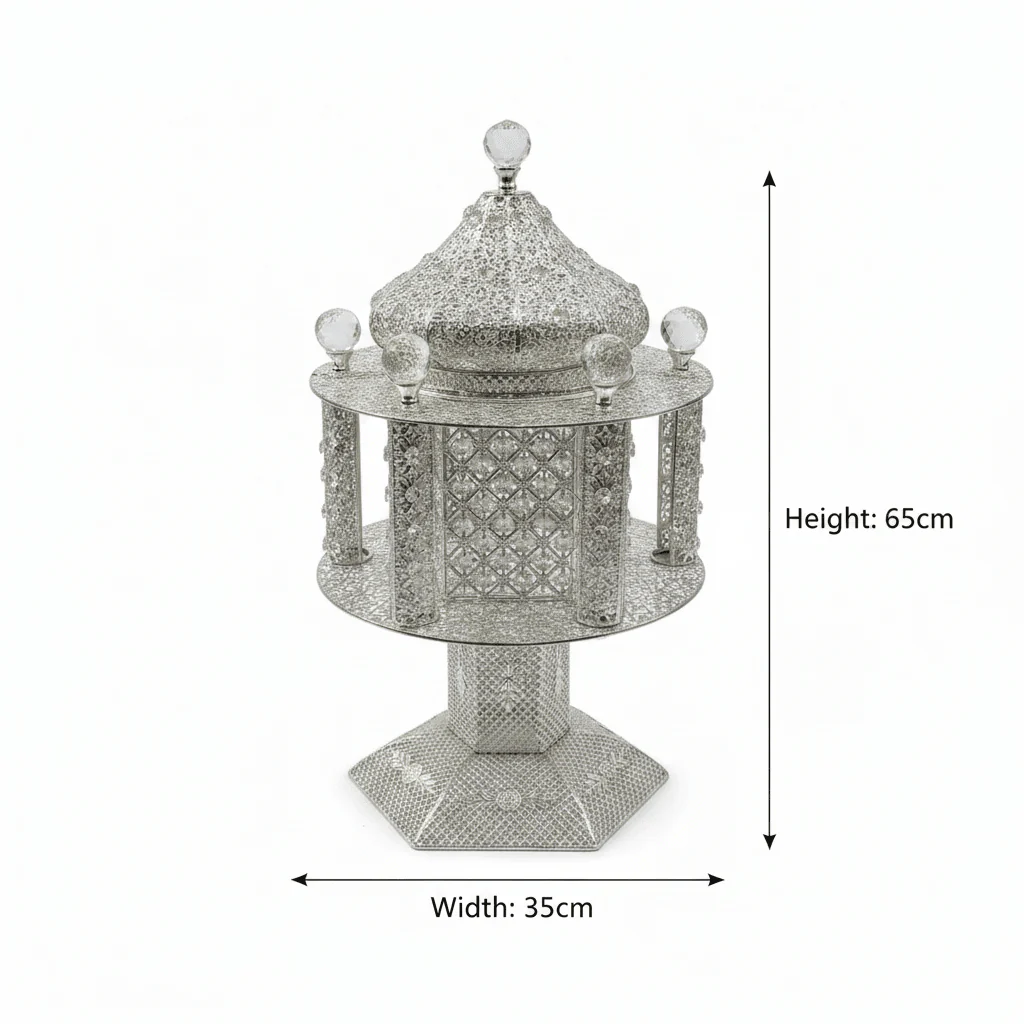 Pilsco Silver Incense Burner Ornate Filigree Mabkhara - 65 × 35 cm - Image 5