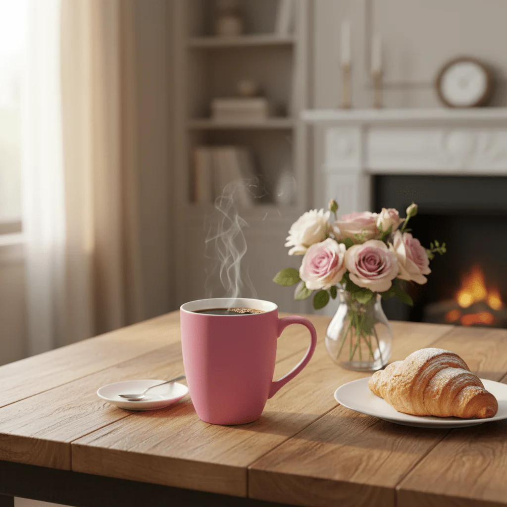 Pink Ceramic Mug 400ml – Matte Finish | Premium Coffee & Tea Cup | Cream Interior | Gift-Ready - Image 2