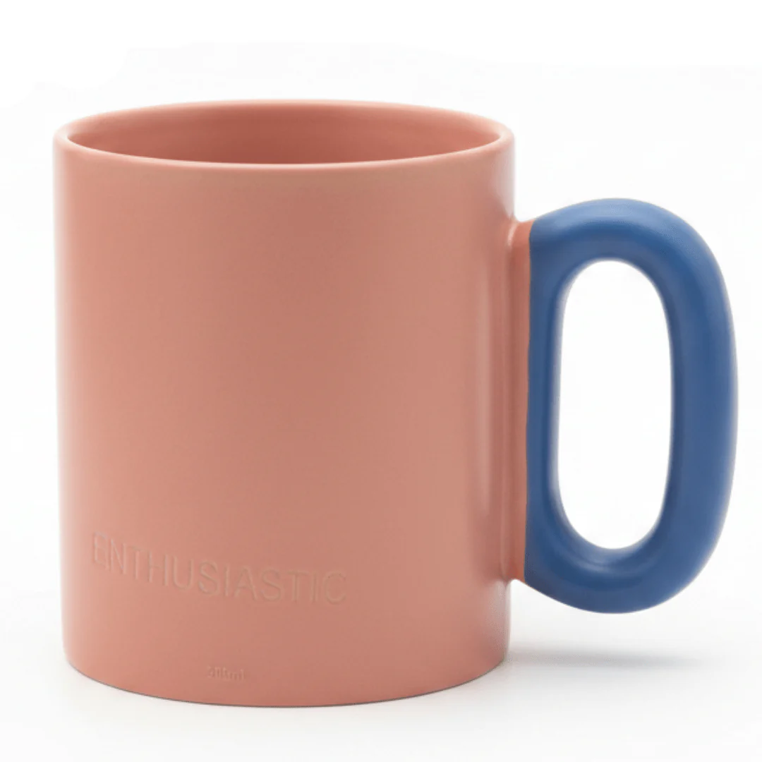 Enthusiastic Ceramic Mug | Dual-Tone Pink & Blue | 300ml