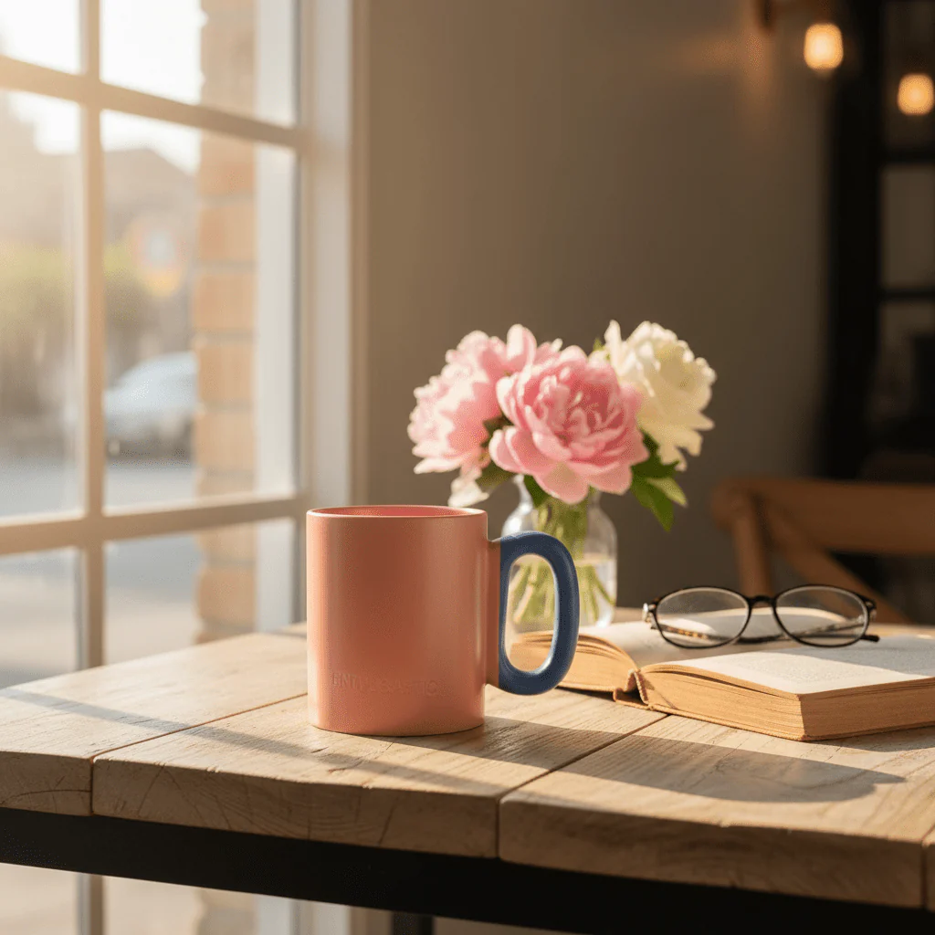 Enthusiastic Ceramic Mug | Dual-Tone Pink & Blue | 300ml - Image 2