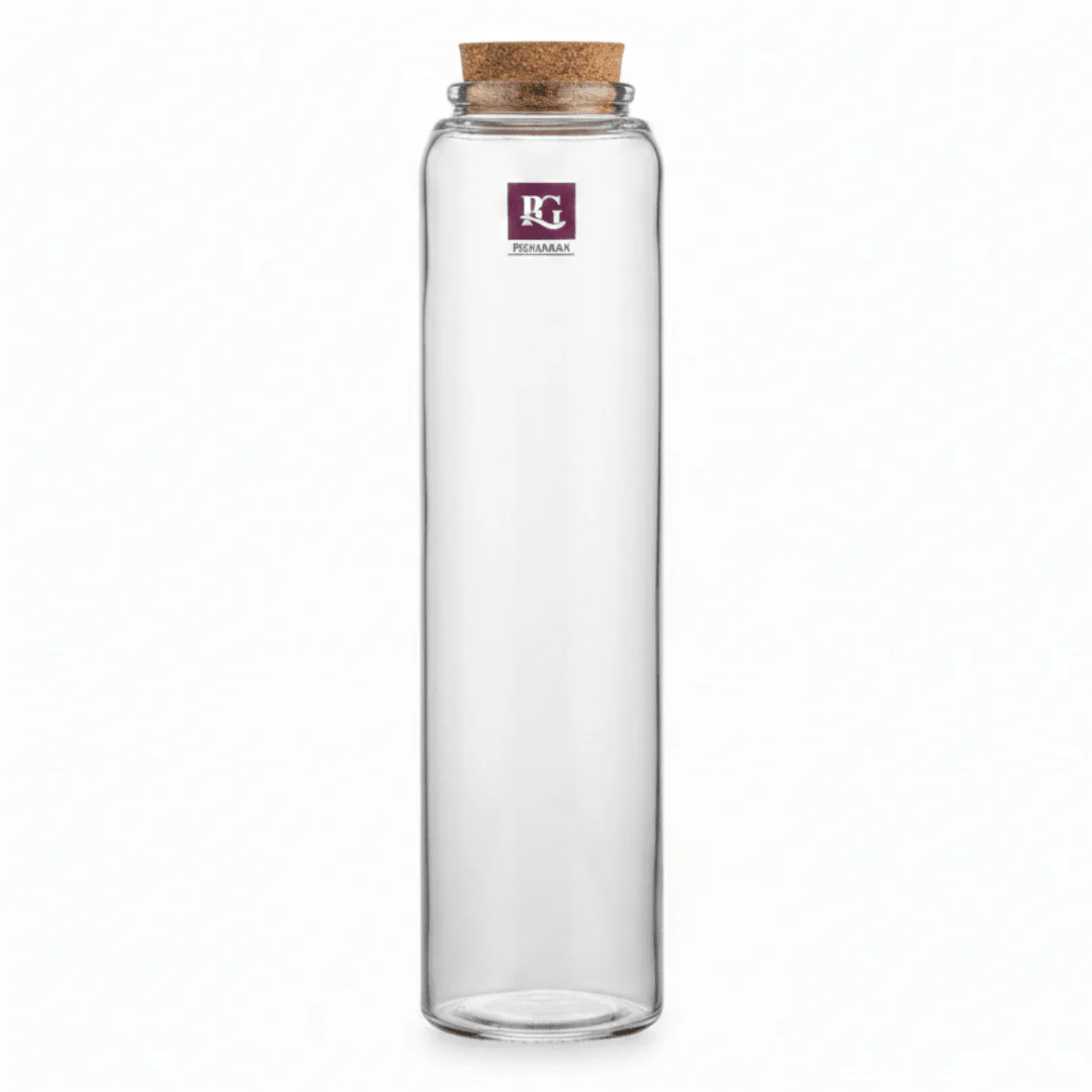 Pishgaman Glass Bottle with Cork Lid — 28cm