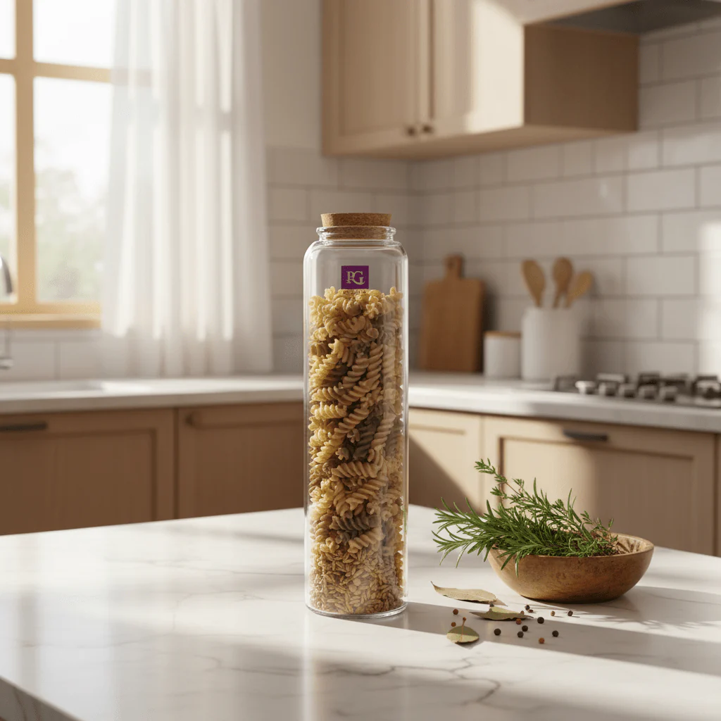 Pishgaman Glass Bottle with Cork Lid — 28cm - Image 2